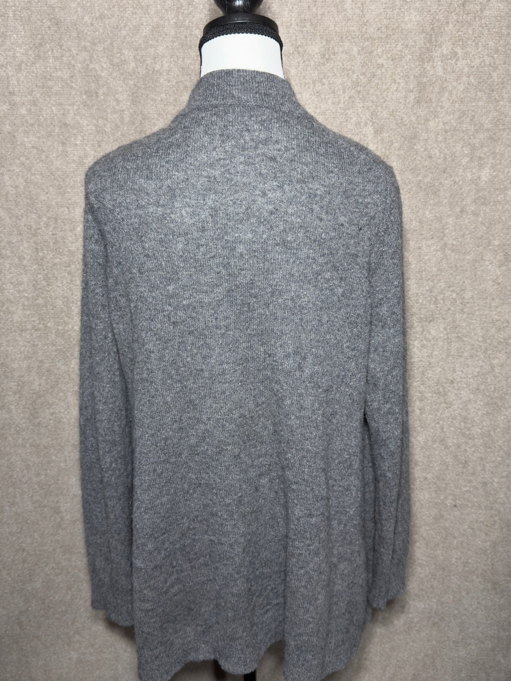 Charter Club Cashmere Cardigan Sweater Open Front M 2Ply Gray Luxury *Read* - Picture 2 of 10